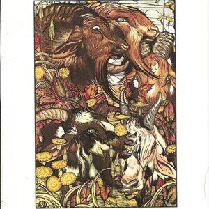 Edward Detmold: Fable's of Aesop - She-Goats- 11.75" x 8.75" Book Page Print